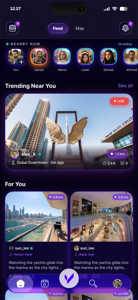 Vibors feed screen